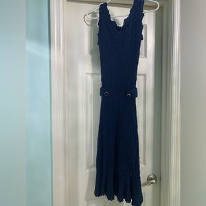 Lilly Pulitzer EUC Navy Blue Crochet Sleeveless Villa Sweater Dress XS